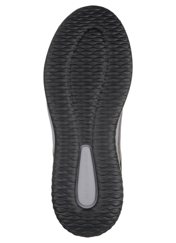 SKECHERS, leichte Herren-Slipper, mit elastischer Zierschnürung GRAU-SCHWARZ